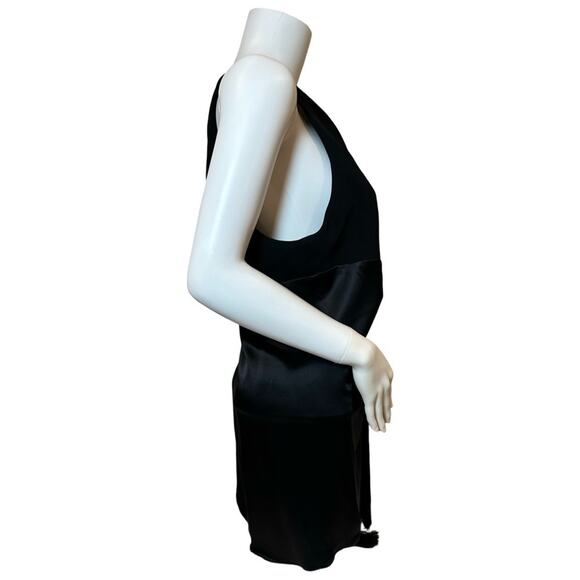 #T184 Cinq À Sept Theoline One-shoulder Crepe & Satin Top In Black SZ L $395 - Picture 10 of 13